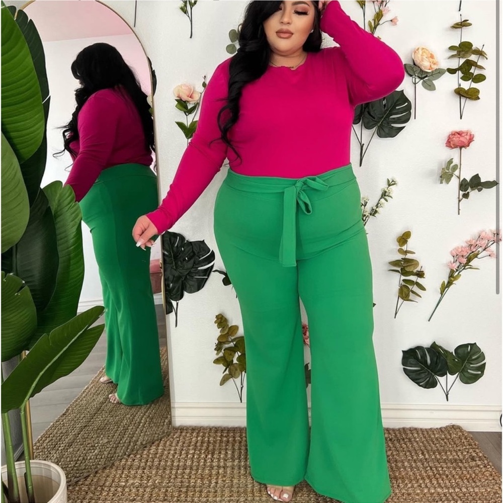 Green High-Waisted Pants